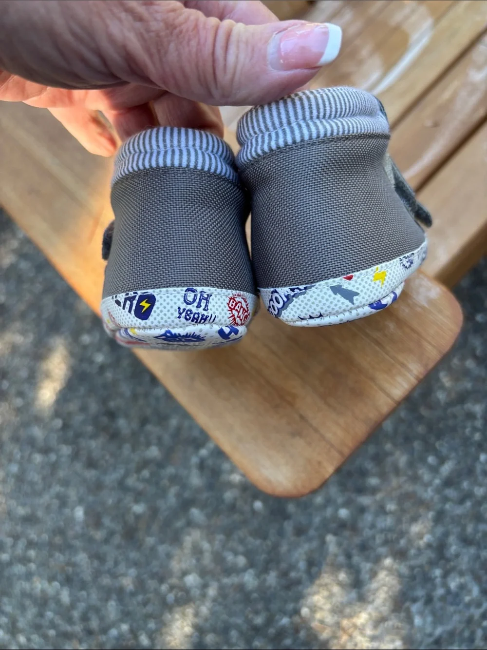 Rosie Pope Gray Kids Sneakers with Printed Trim
